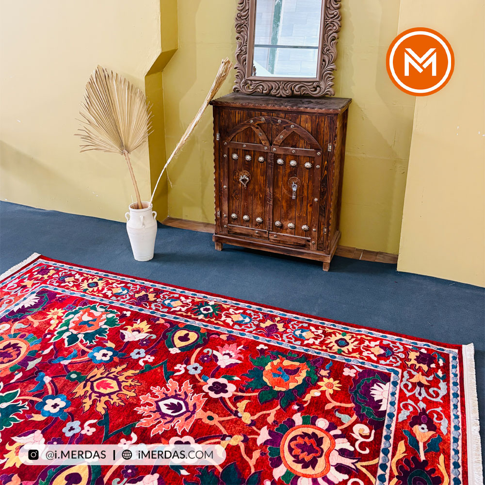 فرش کهنه نما کد 22226 زمینه تمام رنگ